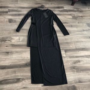 Long black slit elegant Zara dress